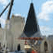 Setting steeple with crane